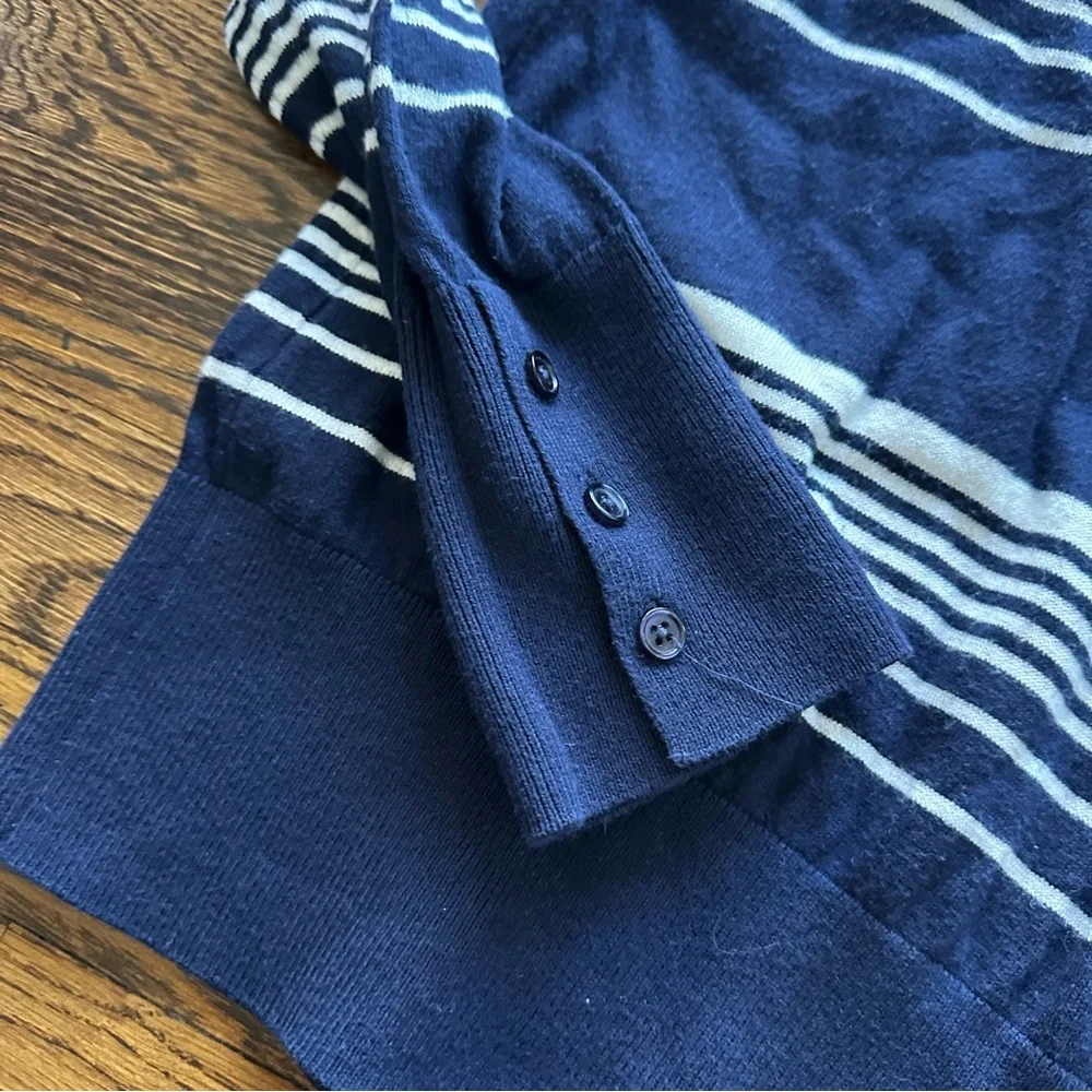 Halogen Navy White Striped Crewneck Sweater Women’s S